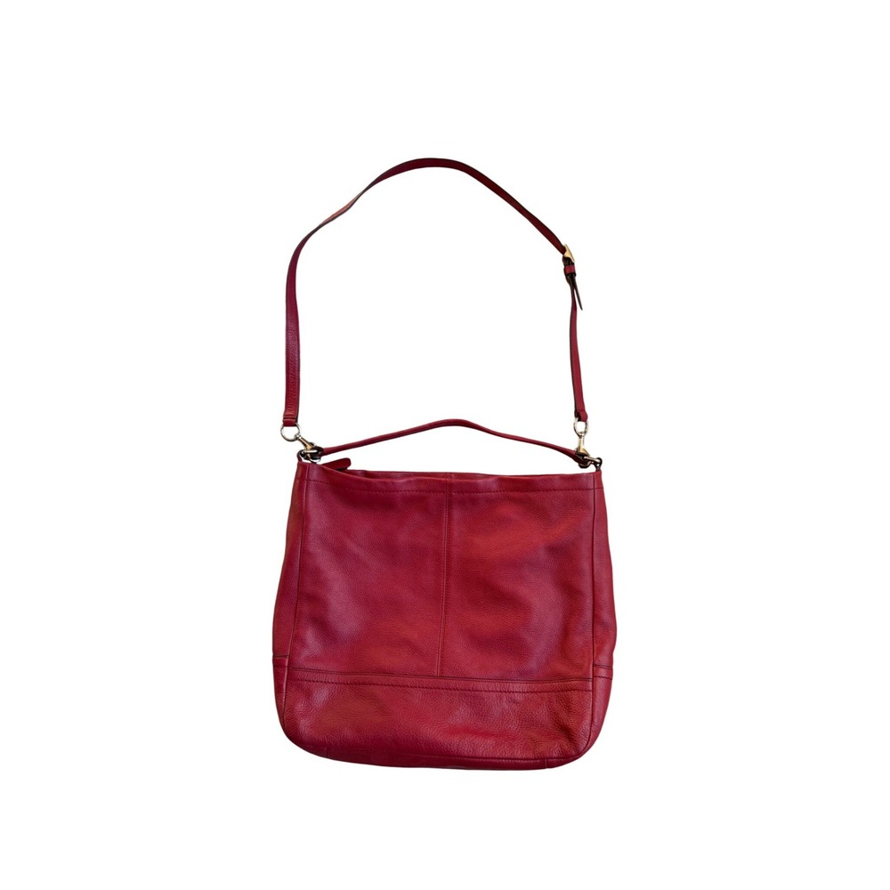 Coach Park Red Pebble Leather Hobo Shoulder Bag Purse Handbag F23293 - Picture 7 of 16